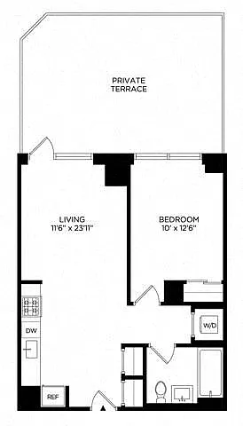 Floor plan 1Y w/ Terrace West