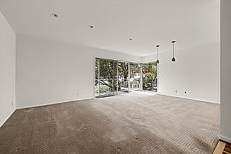 Great room, view of balcony 