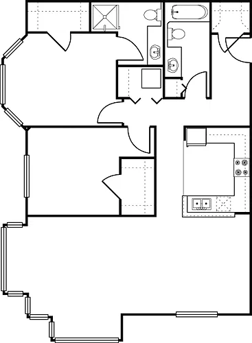Floor plan 2 Bedroom -1178