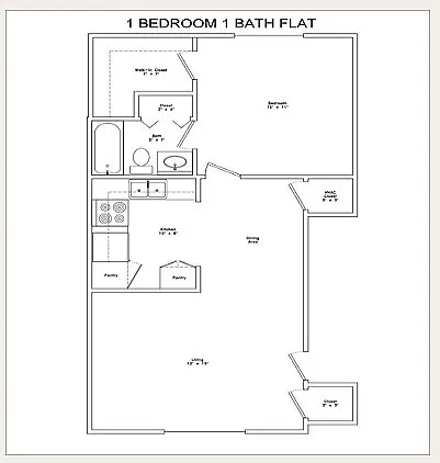 Floor plan 1 BED- 1 BATH