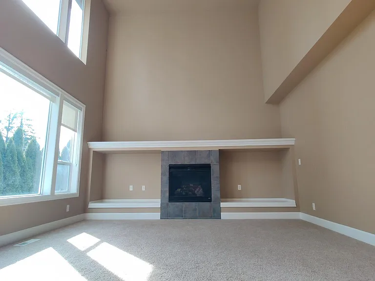 Family room with high ceiling