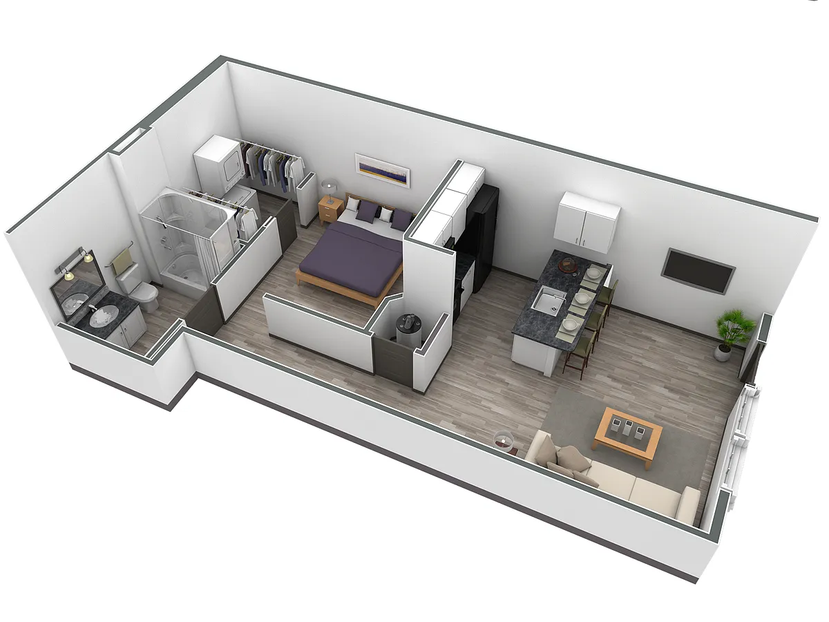 Floor plan Studio Horizon Courtyard