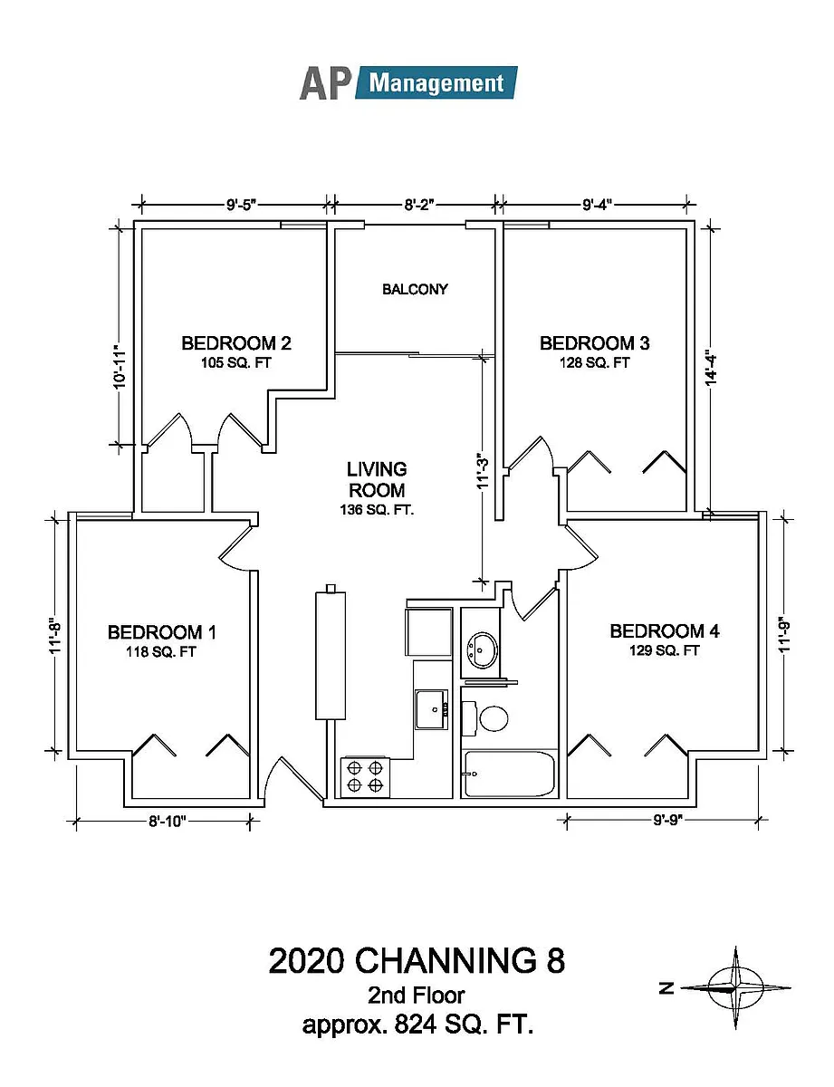 Floor plan Large 4-bedroom