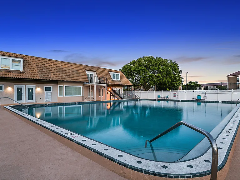 Take in sunsets by the community pool