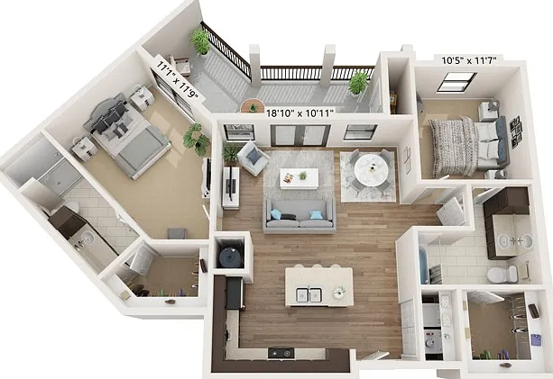 B2 | 2x2 | 1055 sq ft B2 | 2x2 | 1055 sq ft