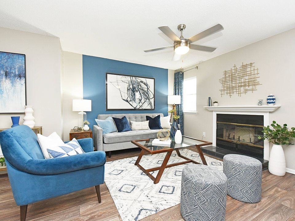 Living Room with Hardwood Style Flooring