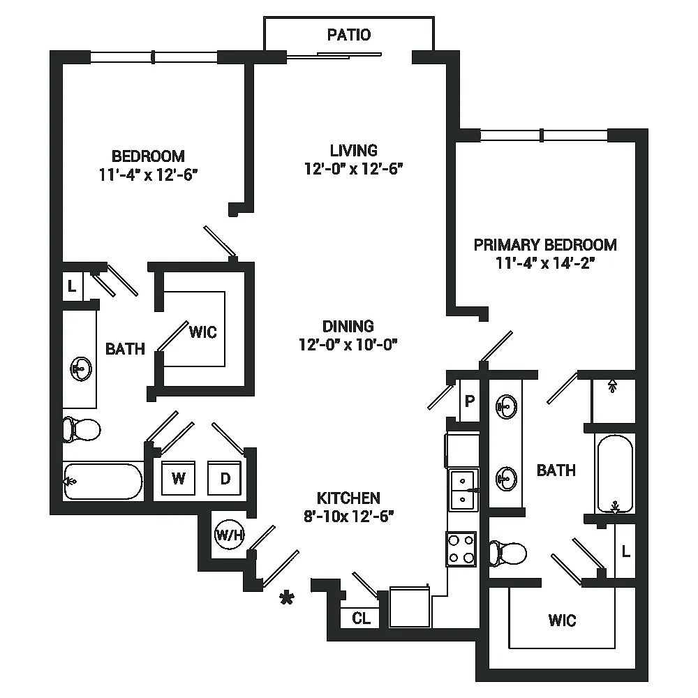 Floor plan 2x2 B2yq