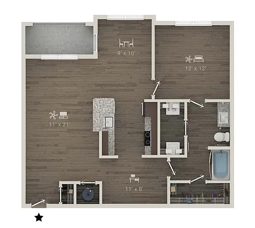 Floor plan A2 + Den