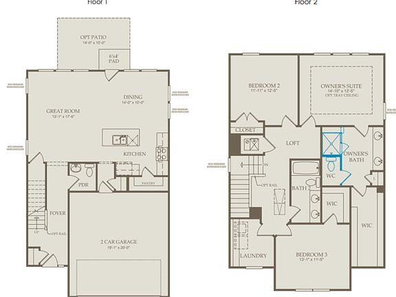 Floor Plan Level 1 and Floor Plan Level 2