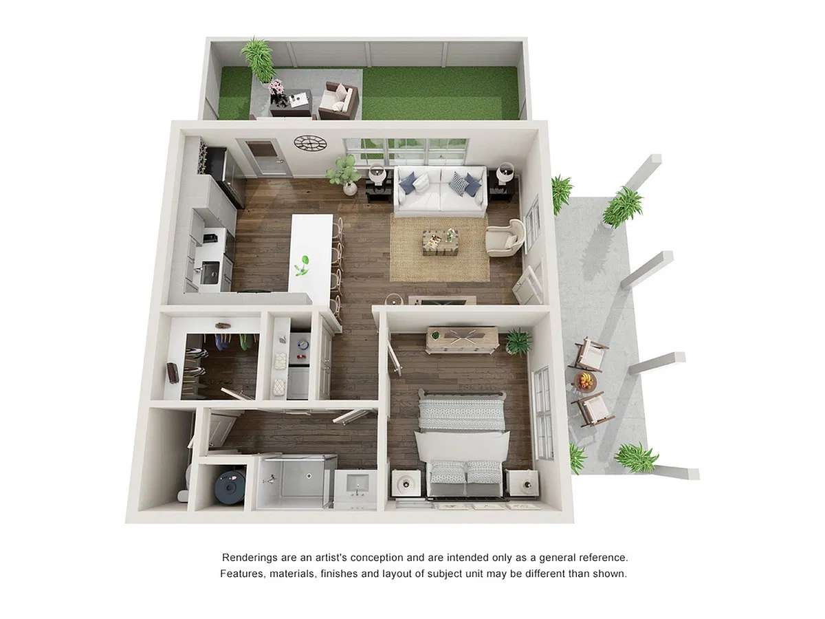Floor plan 1 Bed Aspen Twin