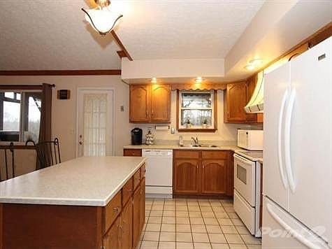 Freshly painted tiled kitchen with island and pantry. All appliances are staying with the sale.