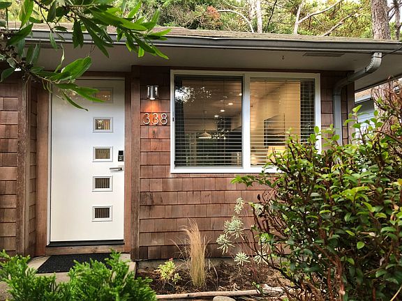 Private entrance with modern touches and keyless entry.