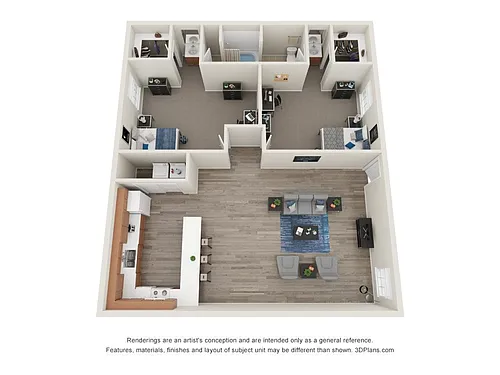 Floor plan 2 Bedroom 1 Bath Renovated