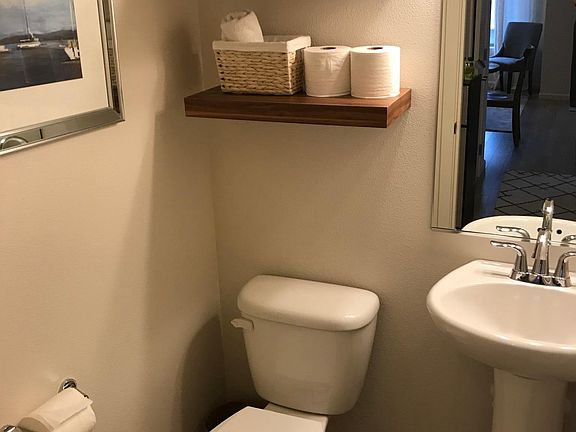 Half bath, shelving stays 