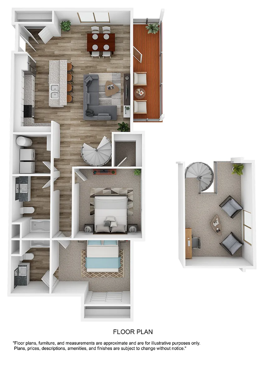 Floor plan B4 Darlington - Two Bedroom, Two Bathroom w/Loft