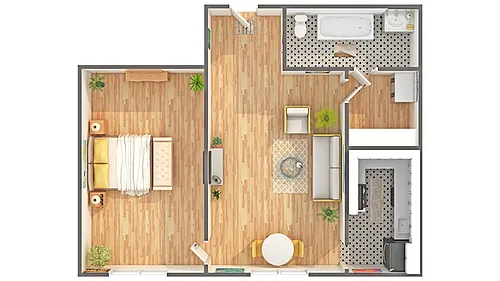 Floor plan Covey One Bedroom