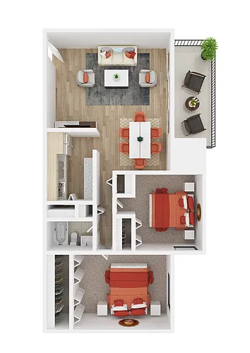Floor plan Redwood - 2x1