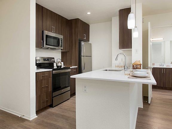 Premium Apartment Kitchen with Stainless Steel Appliances