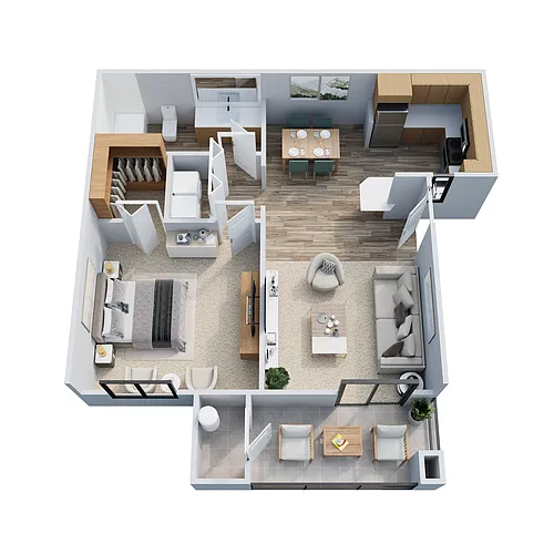 Floor plan CAPRI - 750 SQUARE FEET