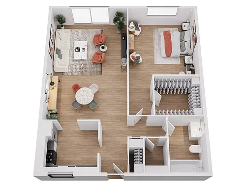 Floor plan One Bedroom One Bath