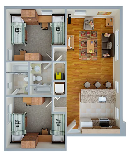 Floor plan Shared Suite