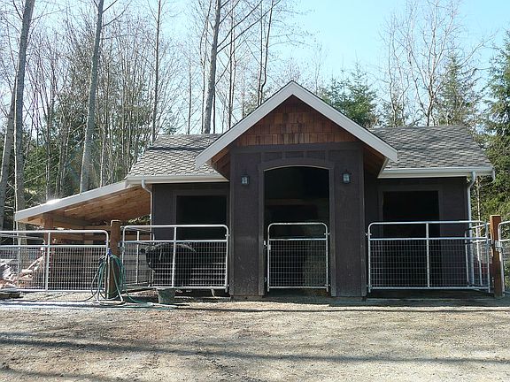 Gated hobby farm barn