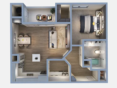 Floor plan 1 Bedroom 1 Bathroom