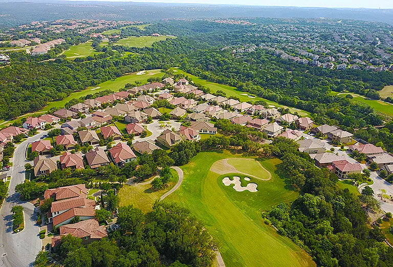 Aerial view of neighborhood