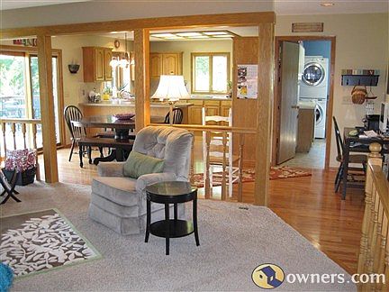 View from living room to kitchen and laundry room