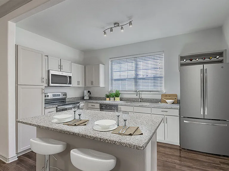 Townhomes with expansive kitchen islands