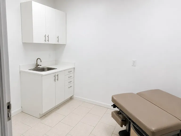 Exam room with sink
