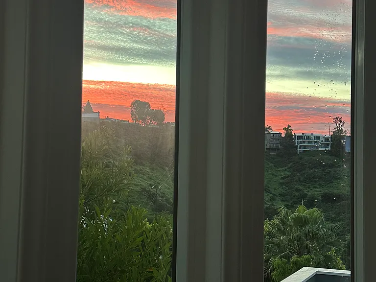 Sunrise from staircase in entry