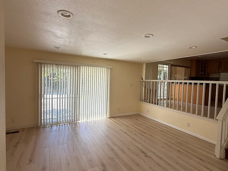 Family room with new wooden flooring