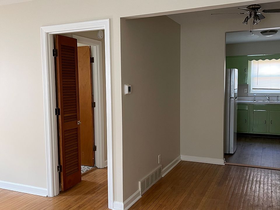 Hall to bath and bedroom and dining area