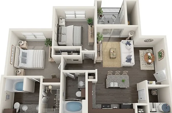 Two Bedroom Two Bathroom 975 sqft Two Bedroom Two Bathroom 975 sqft