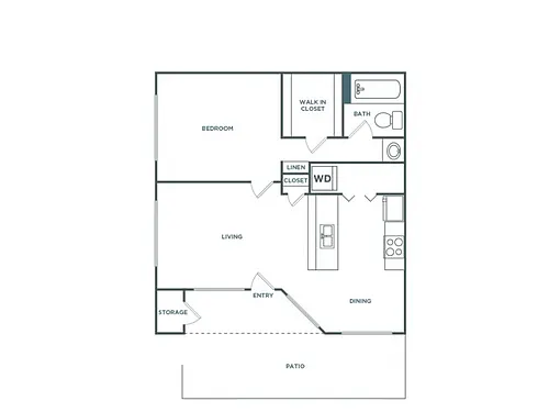 Floor plan 1x1 710 Sophisticated