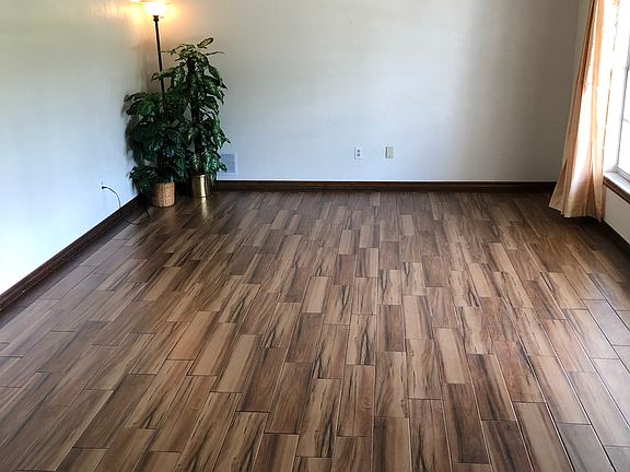 Wood-look tile flooring
