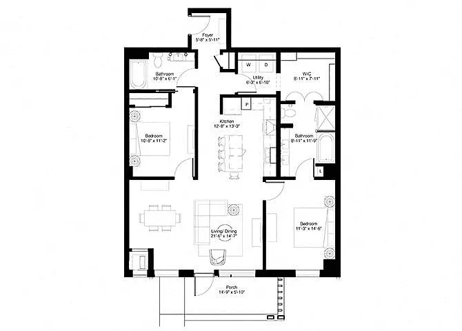 Floor plan Cottonwood 1 Plus Den