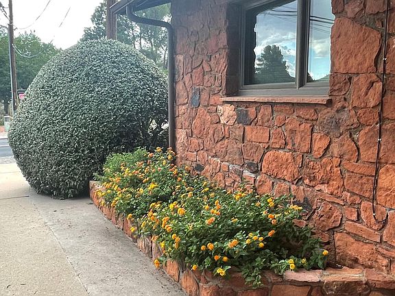 by the front door