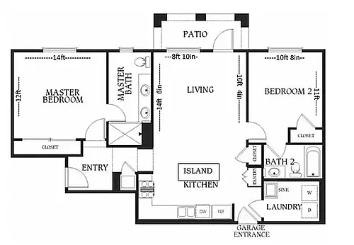 Floor plan 2 Bedroom A