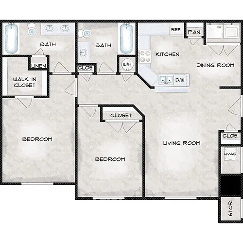 Floor plan Two Bedroom