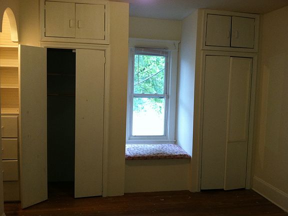 window seat and two closets
