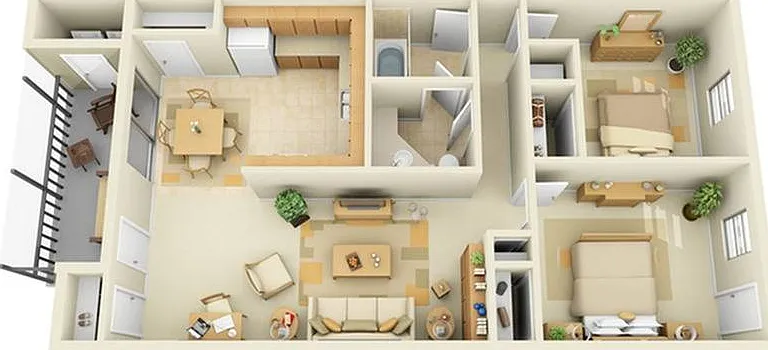 2 Bedroom 1 Bathroom Large with Porch 2 Bedroom 1 Bathroom Large with Porch