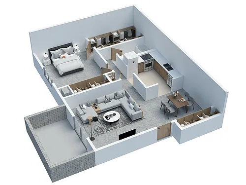 Floor plan 1 BD 1 BA