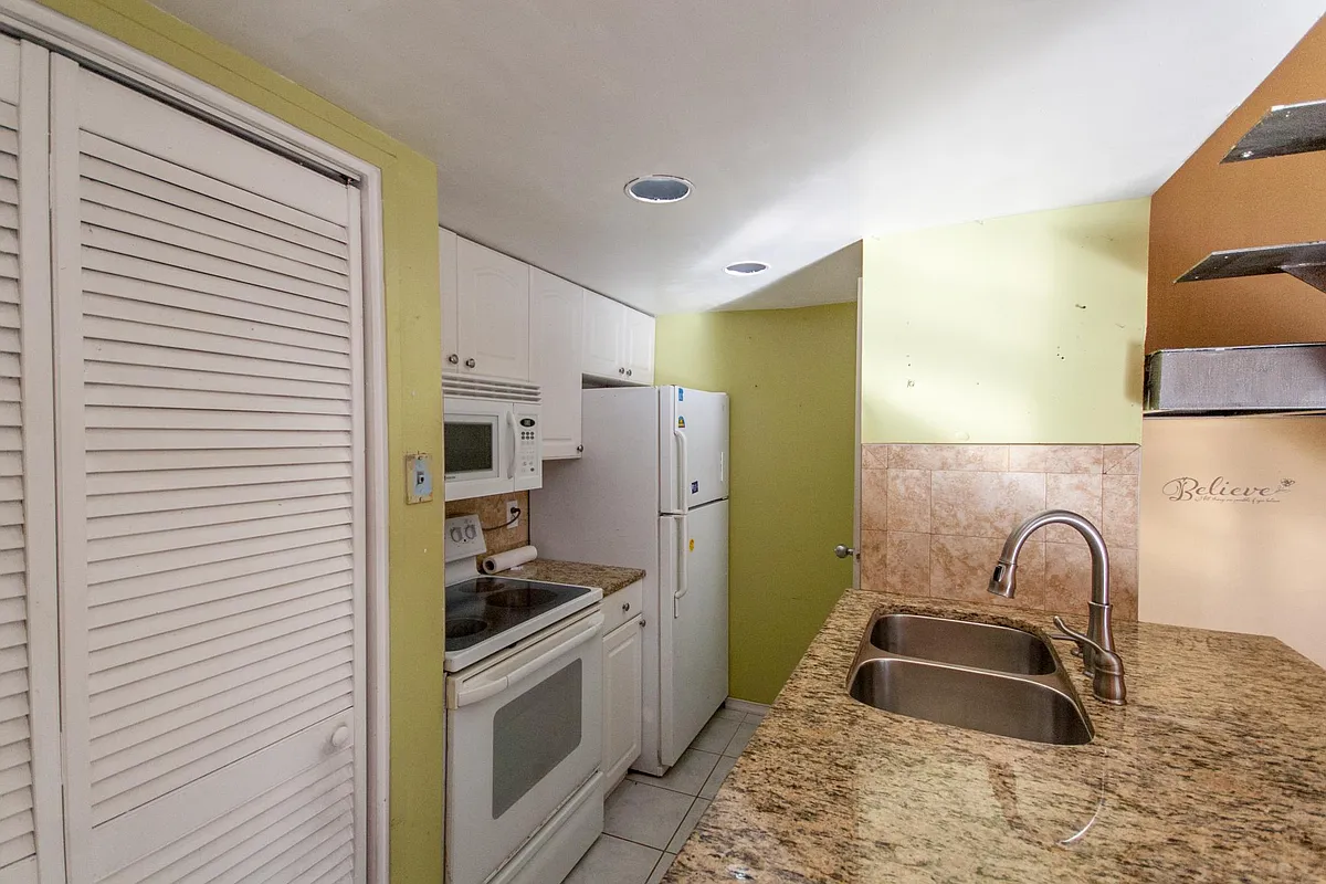 Open kitchen, stone counter - 40 Fayette St #4