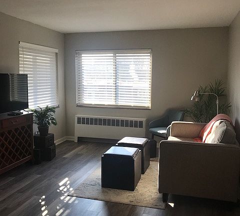 Large living room. Plenty of natural light