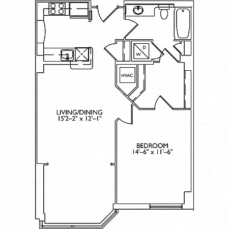 Floor plan 1 Bedroom 1 Bathroom
