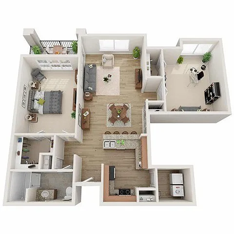 Floor plan B1 W/Den