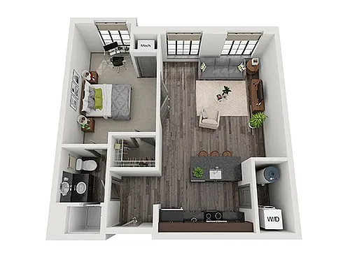 Floor plan 1x1 A - TMN