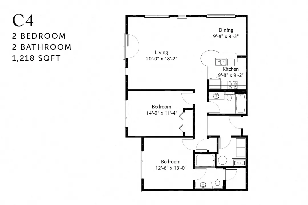 Floor plan C4 Two Bedroom